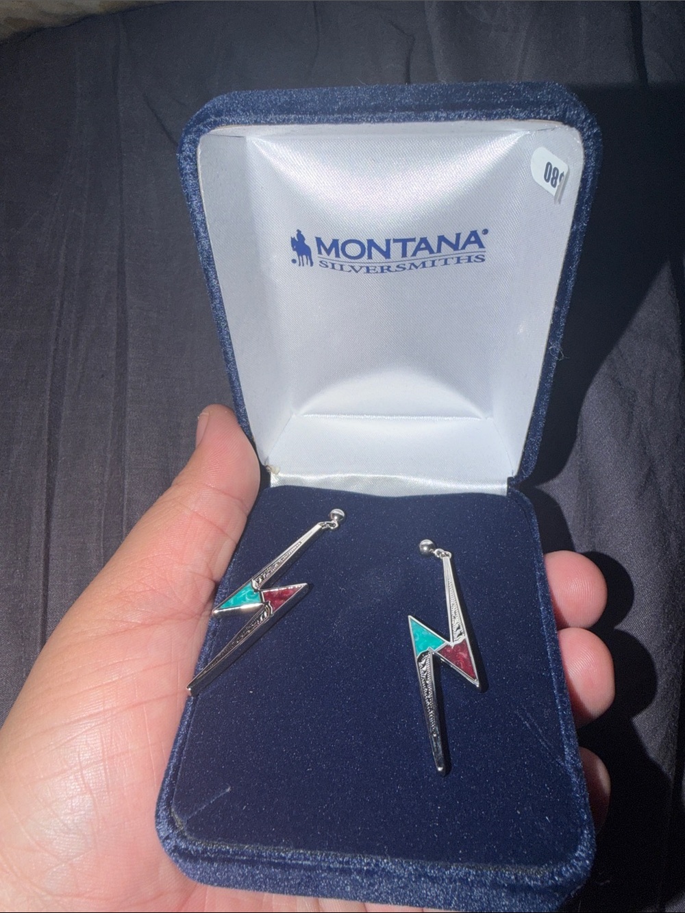Authentic Montana Silversmiths lightning bolt earrings